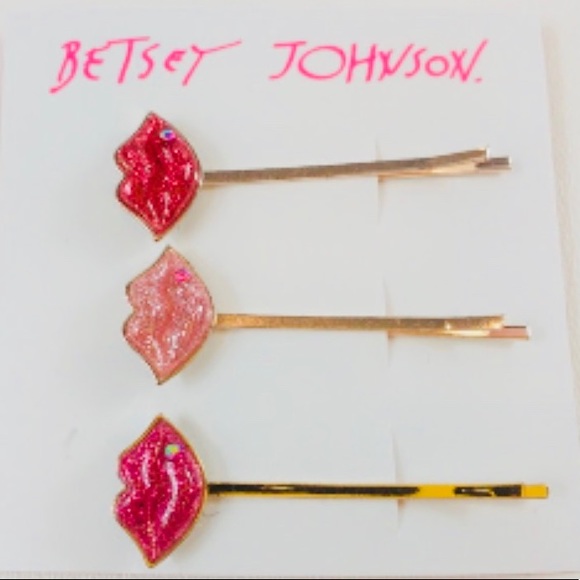 New 👄Betsey Johnson 👄Lips Hair Pin Set - Picture 8 of 14